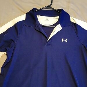 Mens Under Armour Golf Polo M Navy Blue